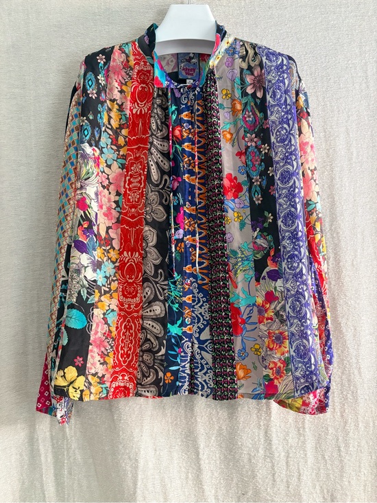 Johnny Was Tops - Johnny Was Silk Button Down Blouse